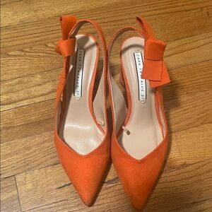 Zara Bright Orange Slingback Heels